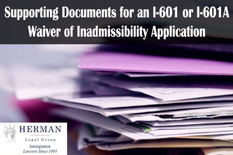 I-601 or I-601A Supporting Documents