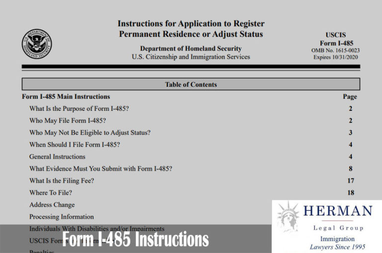 Form I-485 Instructions