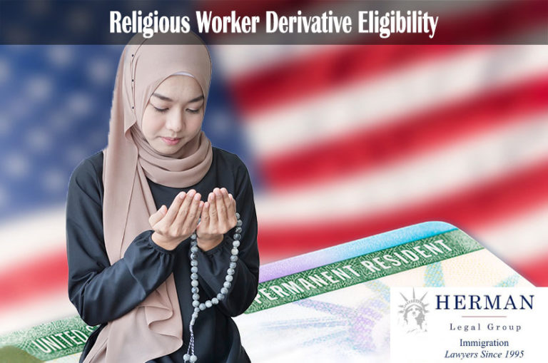 A muslim woman on Permanent Resident Visa background.