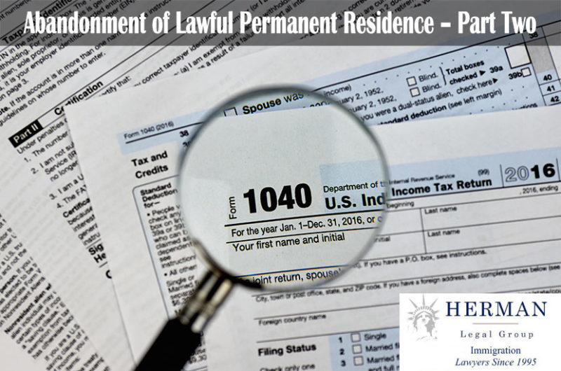Abandonment of Lawful Permanent Residence Part 2 HLG
