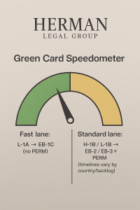 H1B vs. L-1:  h1b is slow to green card, involing perm.  L-1A can be fast-track green card through EB1C category
