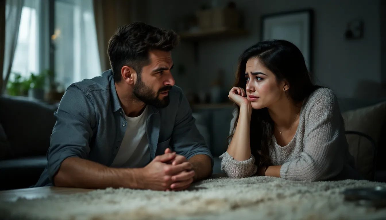 A couple from different countries discussing their future on 90 Day Fiancé.