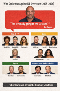 Celebrity Opposition to ICE Overreach and Trump’s Aggressive Immigration Enforcement (2025–2026) 2 celebrities and public figures who speak out against ICE