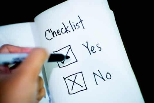 A checklist with one box checked
